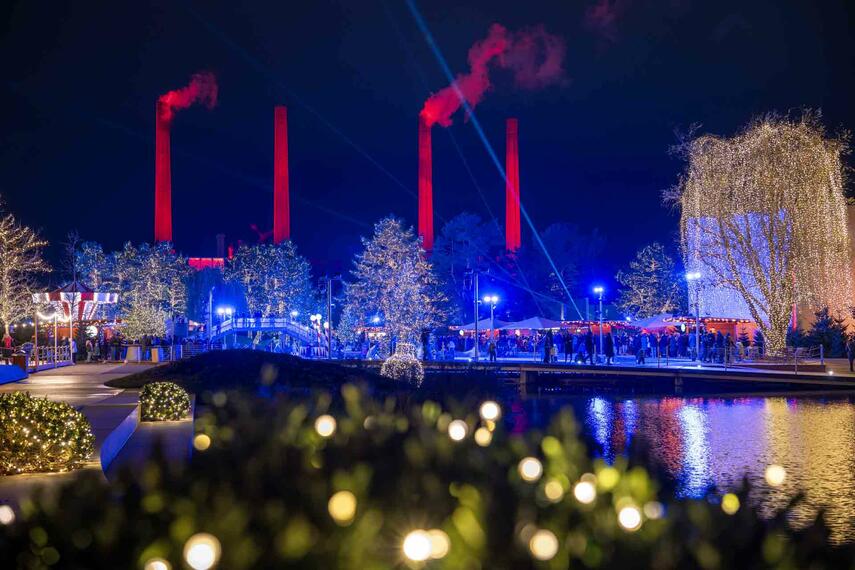 Winterbeleuchtung in der Autostadt erstmals als spektakuläre Licht- und Soundshow inszeniert